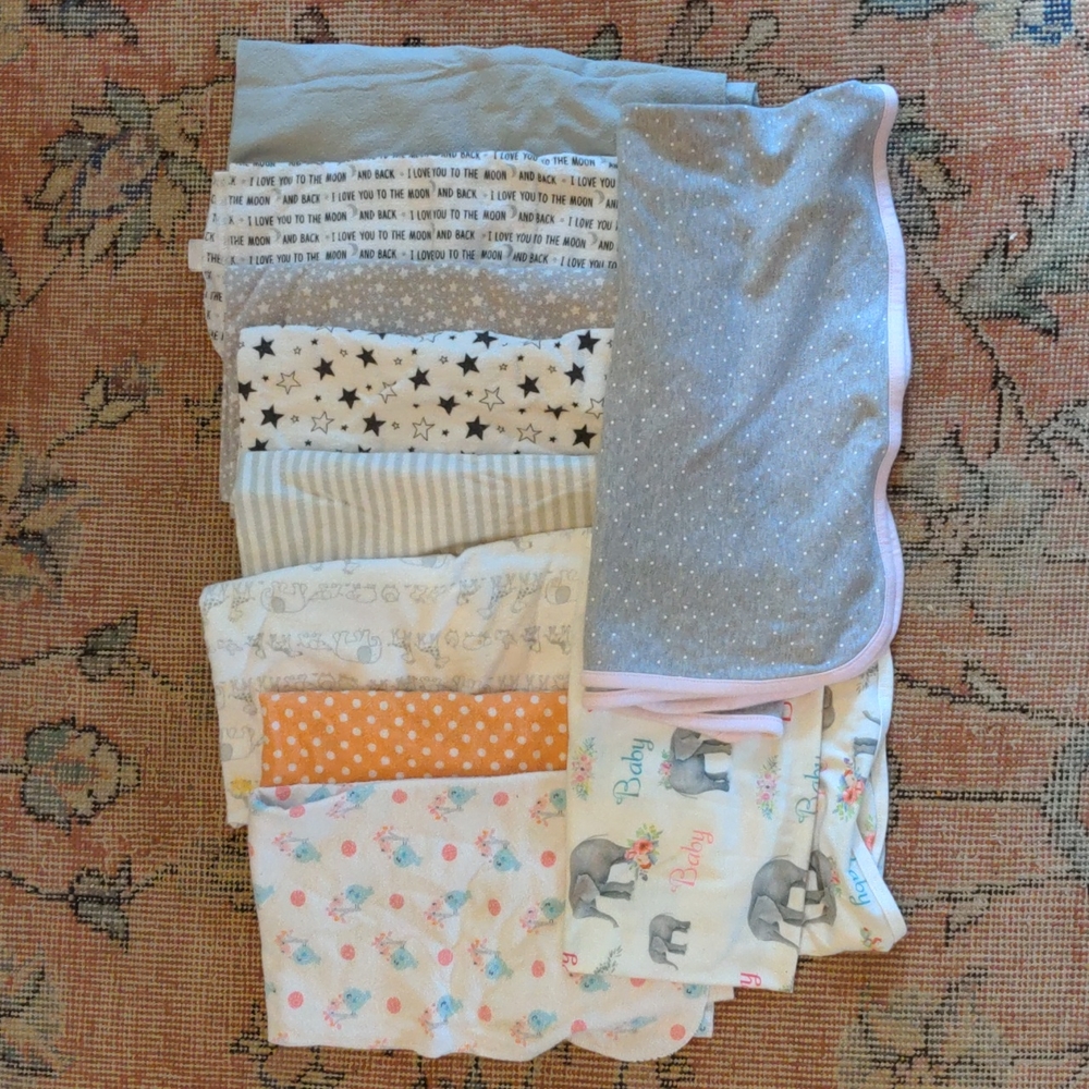 10 baby blankets bundle